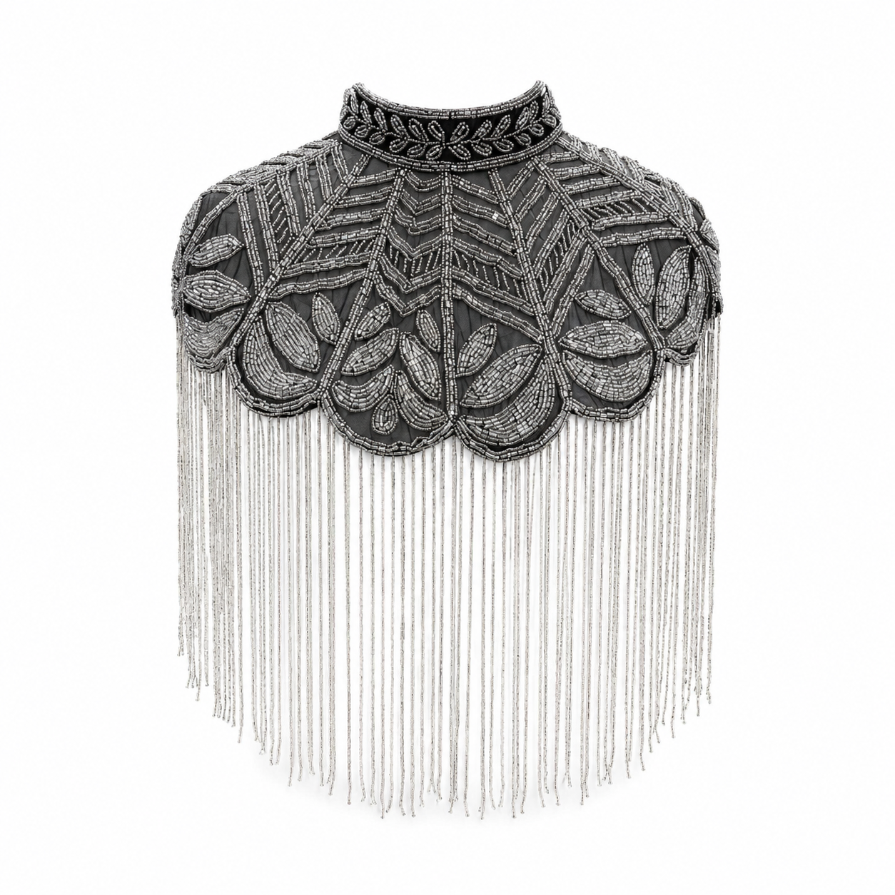 The "Sterling Vine" Beaded Fringe Cape