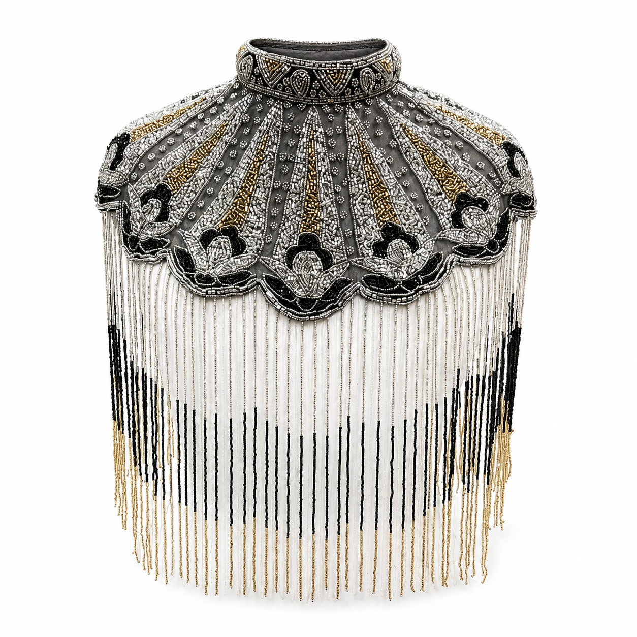 The "Deco Mirage" Silver Ombre Cape
