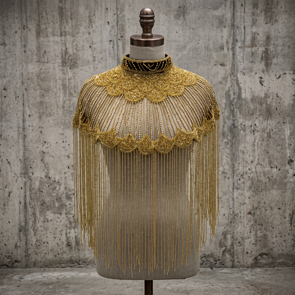Art Deco Black and Gold Cape