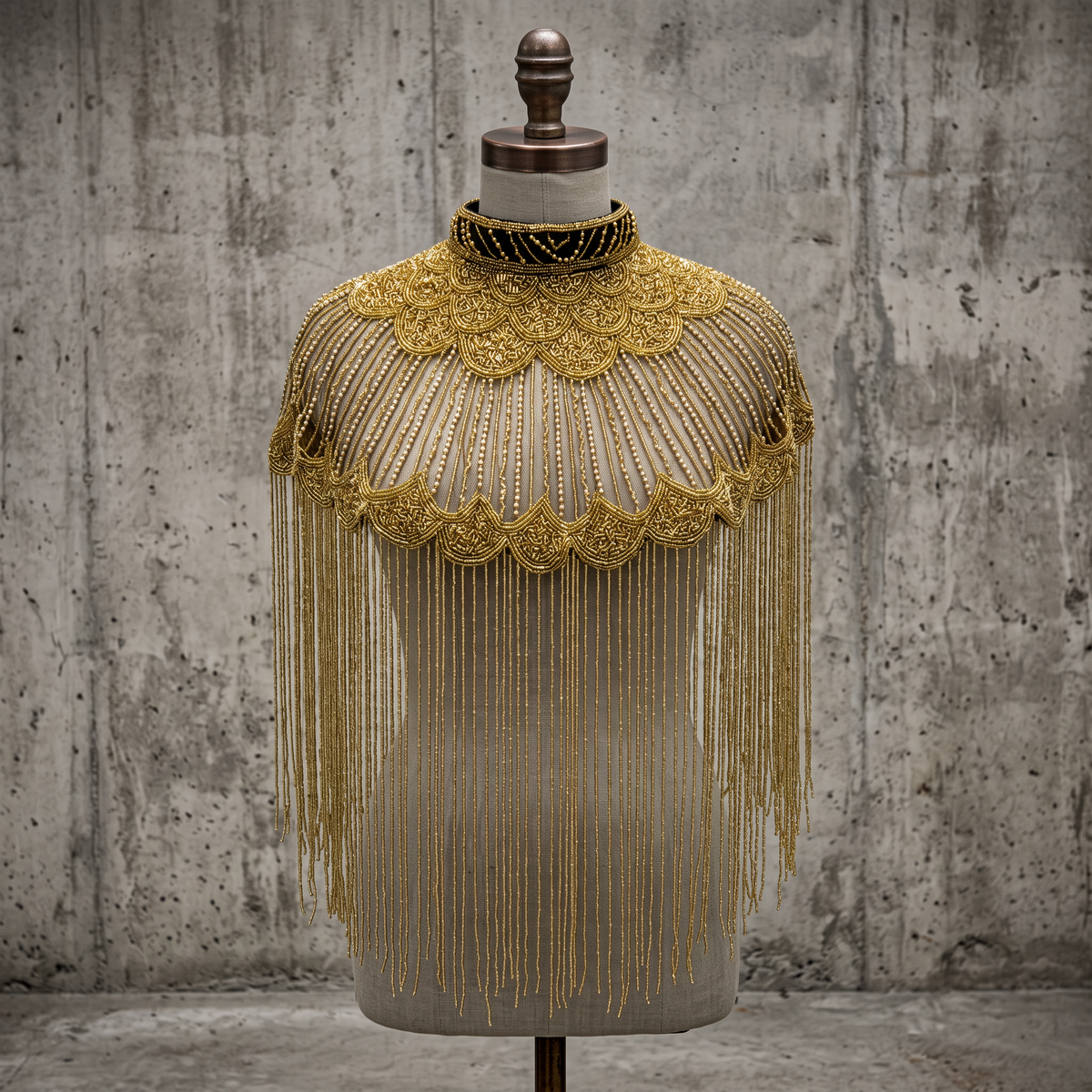 Art Deco Black and Gold Cape