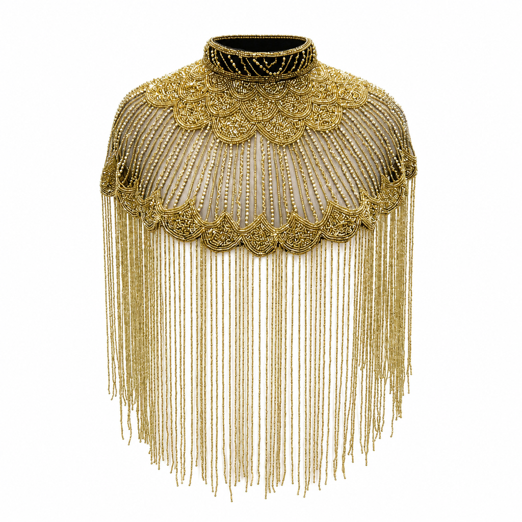 Art Deco Black and Gold Cape