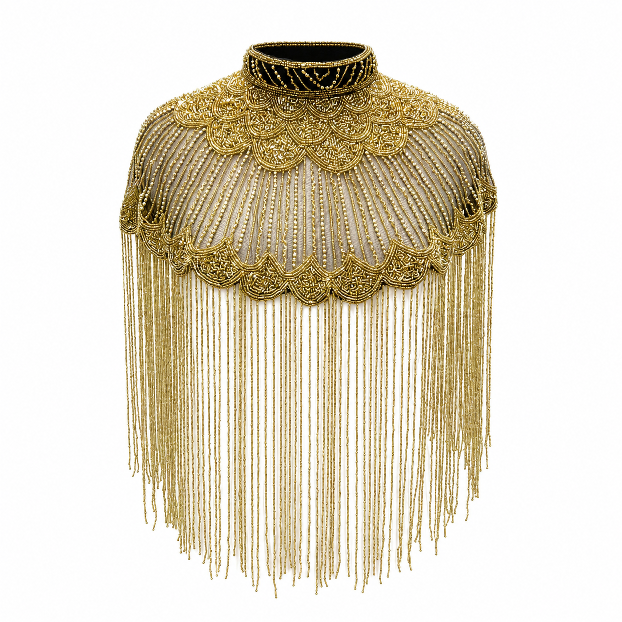 Art Deco Black and Gold Cape