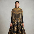 Art Deco Black and Gold Cape