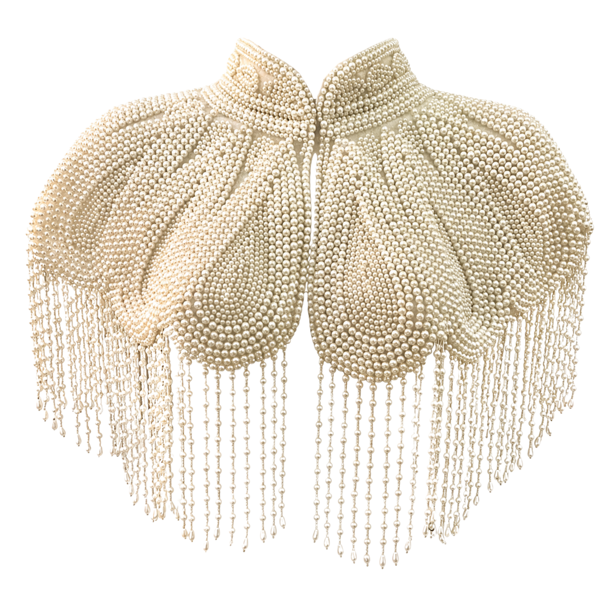 The Vivienne | Ivory Pearl Beaded Fringe Capelet