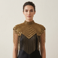 The "Marquee" Beaded Fringe Cape, Gold