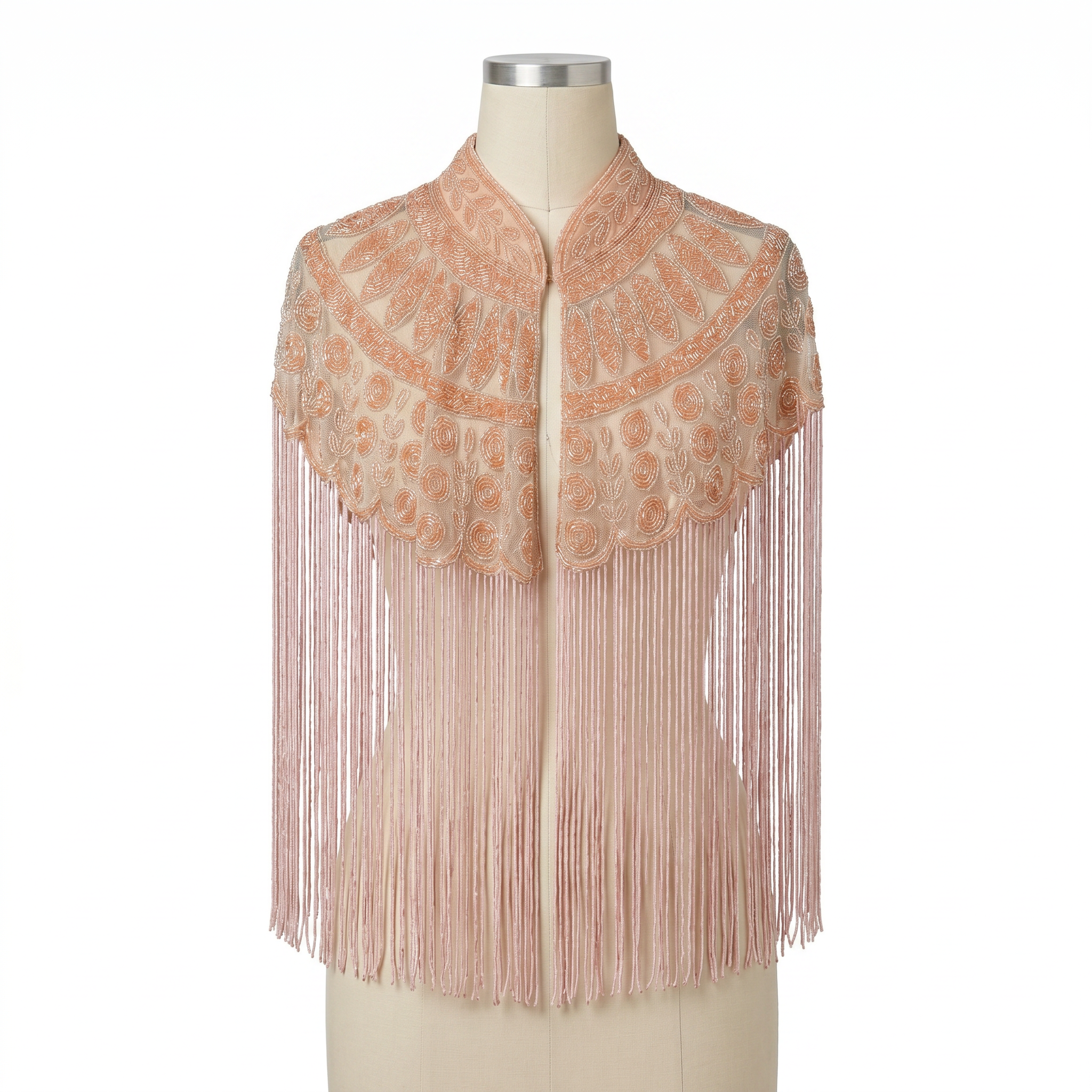 The "Beaded Blush" Fringe Cape