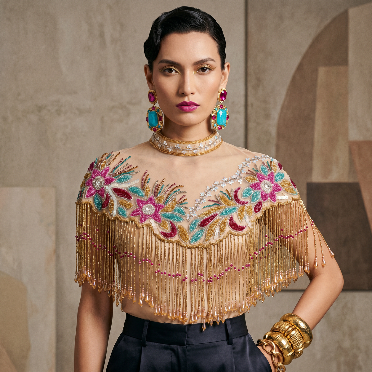 Marrakech Bloom Beaded Capelet