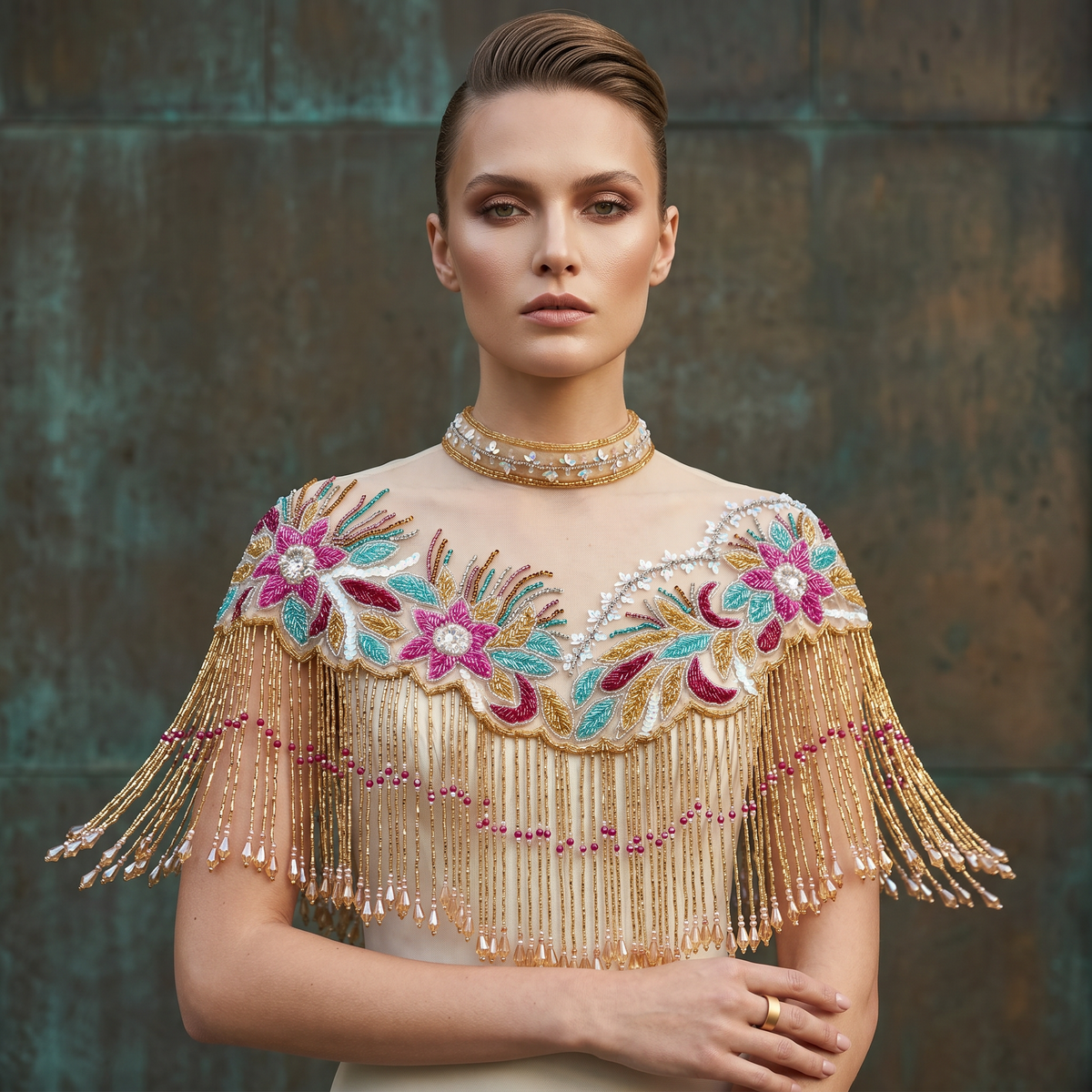 Marrakech Bloom Beaded Capelet