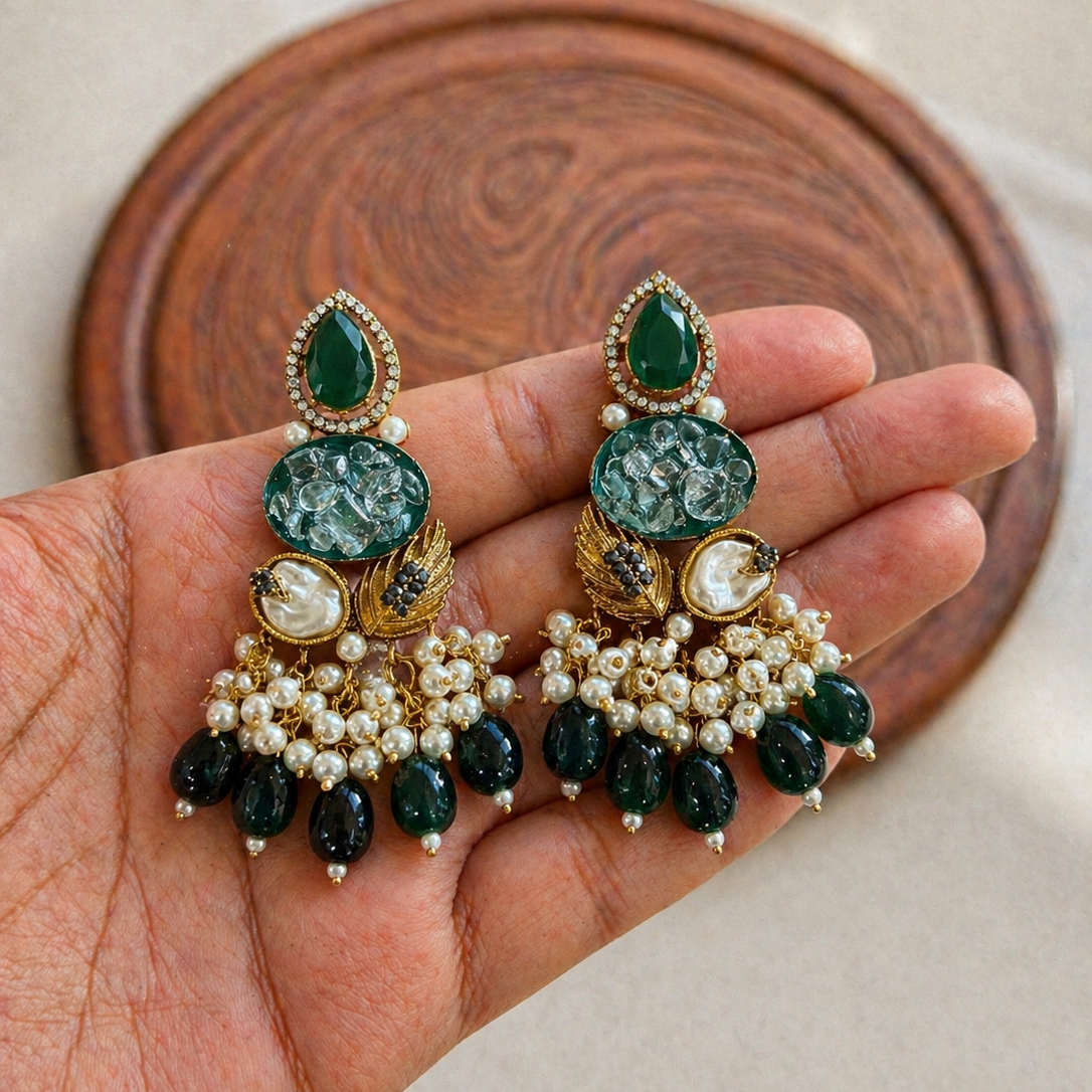 Turkish Pearl Chandelier Earrings
