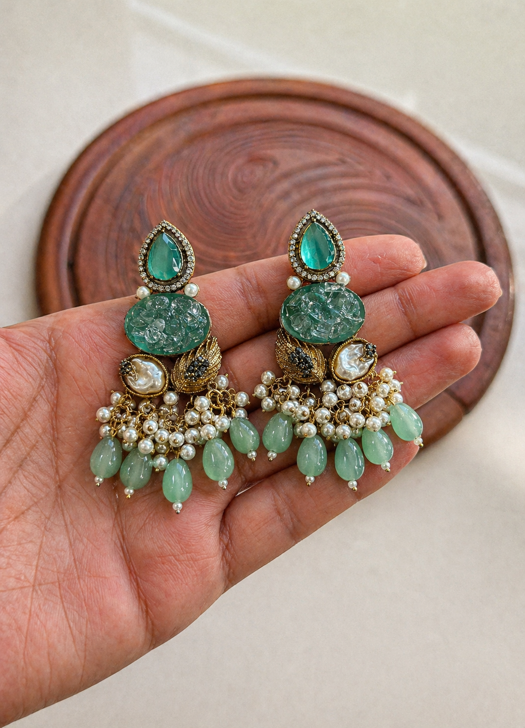 Turkish Pearl Chandelier Earrings