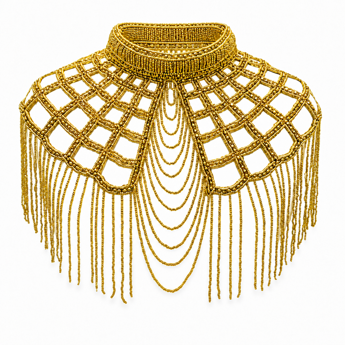 Golden Lattice Beaded Capelet