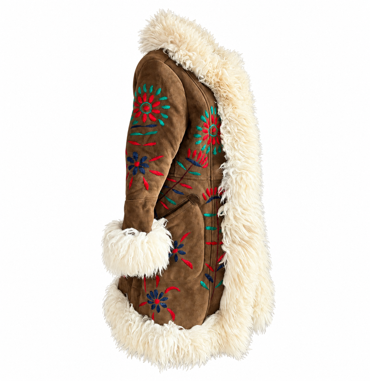 Desert Bloom Penny Lane Coat - Real Sheepskin & Shearling, Vintage-Inspired