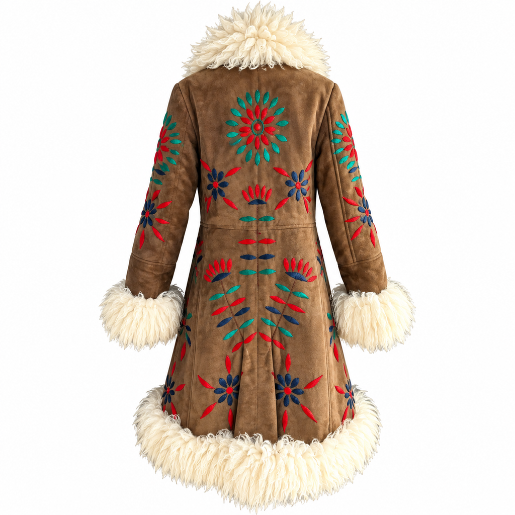 Desert Bloom Penny Lane Coat - Real Sheepskin & Shearling, Vintage-Inspired