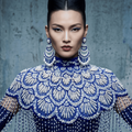 Santorini Siren Beaded Capelet, Royal Blue
