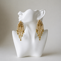 The Celestial Cascade – Hand-Embroidered Star Fringe Earrings