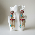 The Marrakech Lantern – Hand-Embroidered Chandelier Statement Earrings
