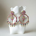 The Jaipur Hoop – Hand-Embroidered Statement Earrings