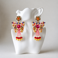 The Jaipur Butterfly – Hand-Embroidered Beaded Statement Earrings