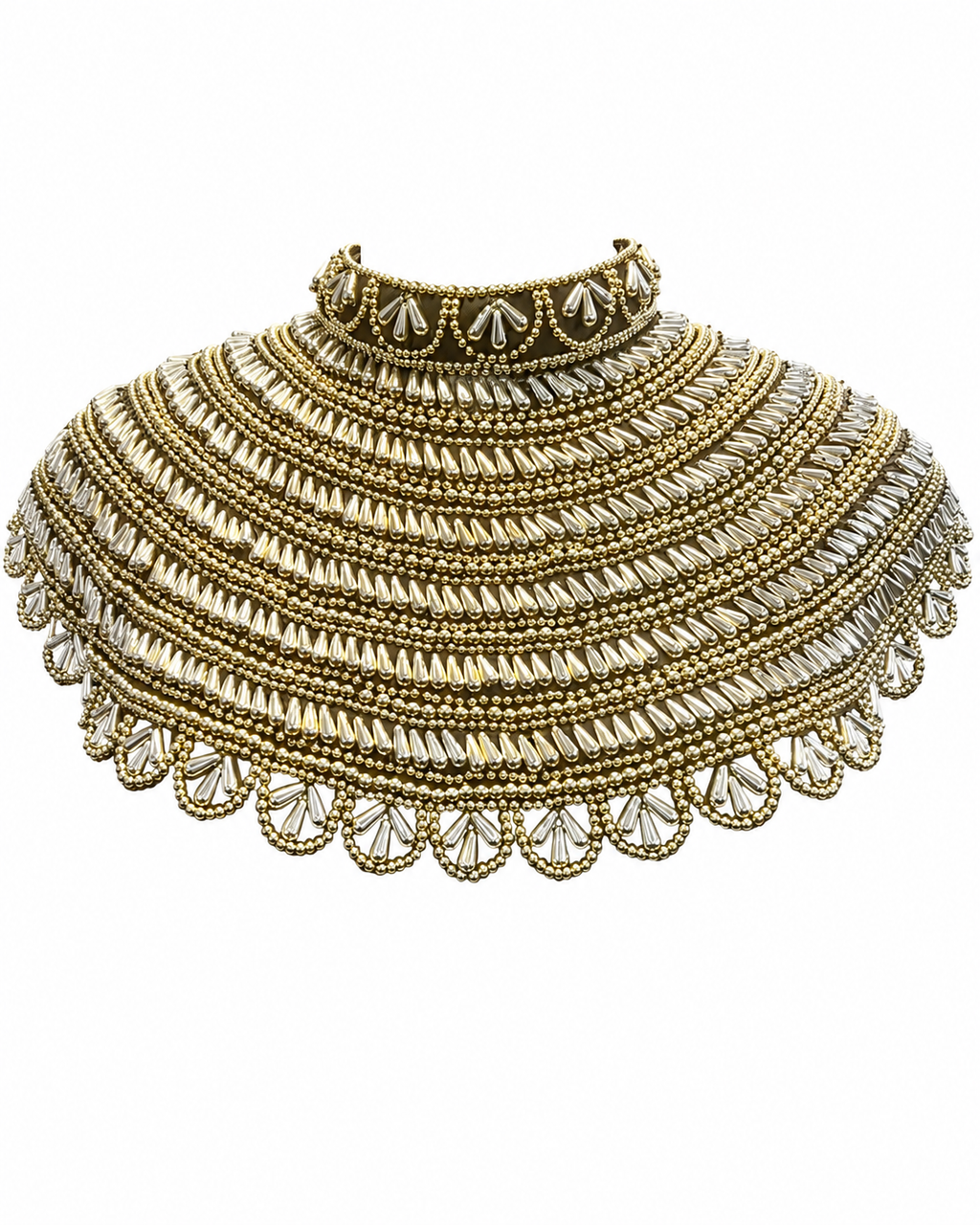 Sovereign Gold Beaded Collar Capelet