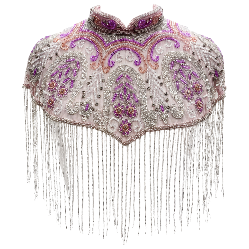 The Amorette Beaded Fringe Cape