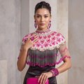 The Azalea | Fuchsia & Ivory Beaded Fringe Capelet