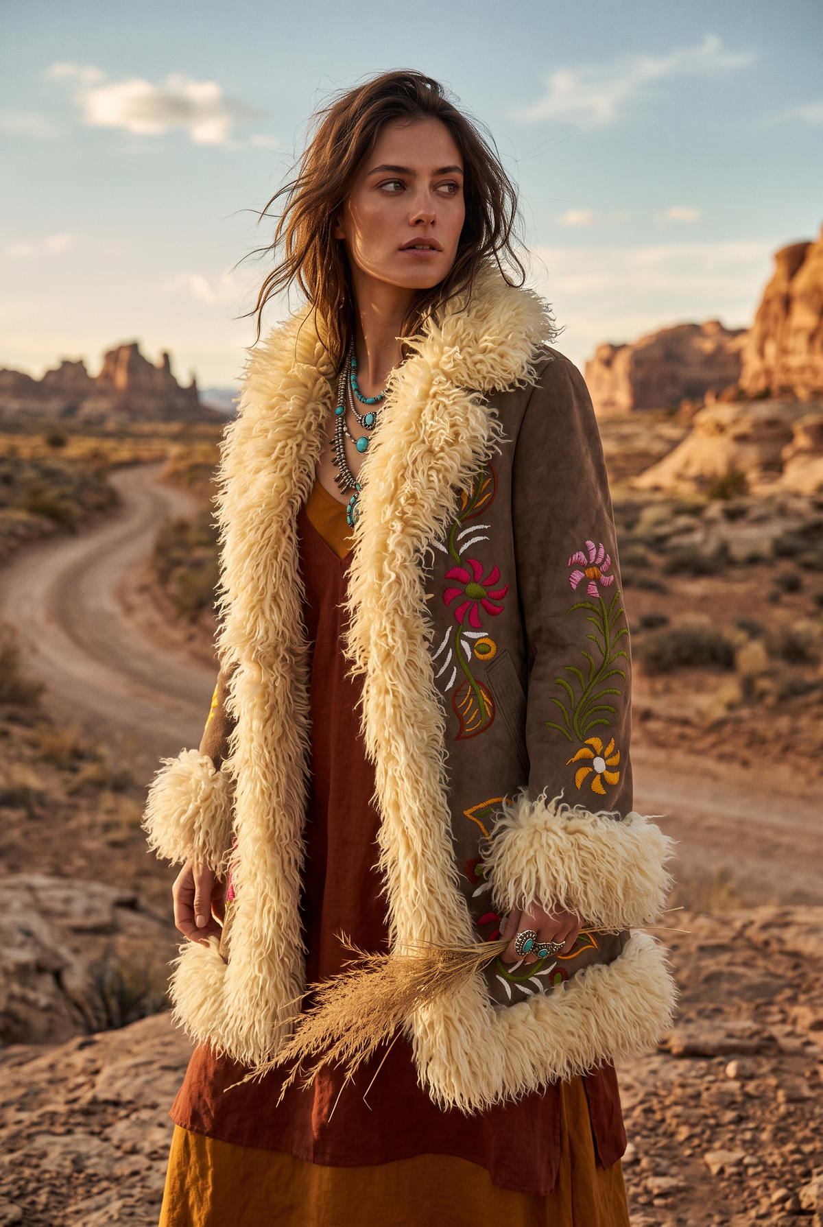 Wildflower Penny Lane Coat - Real Sheepskin & Shearling, Vintage-Inspired