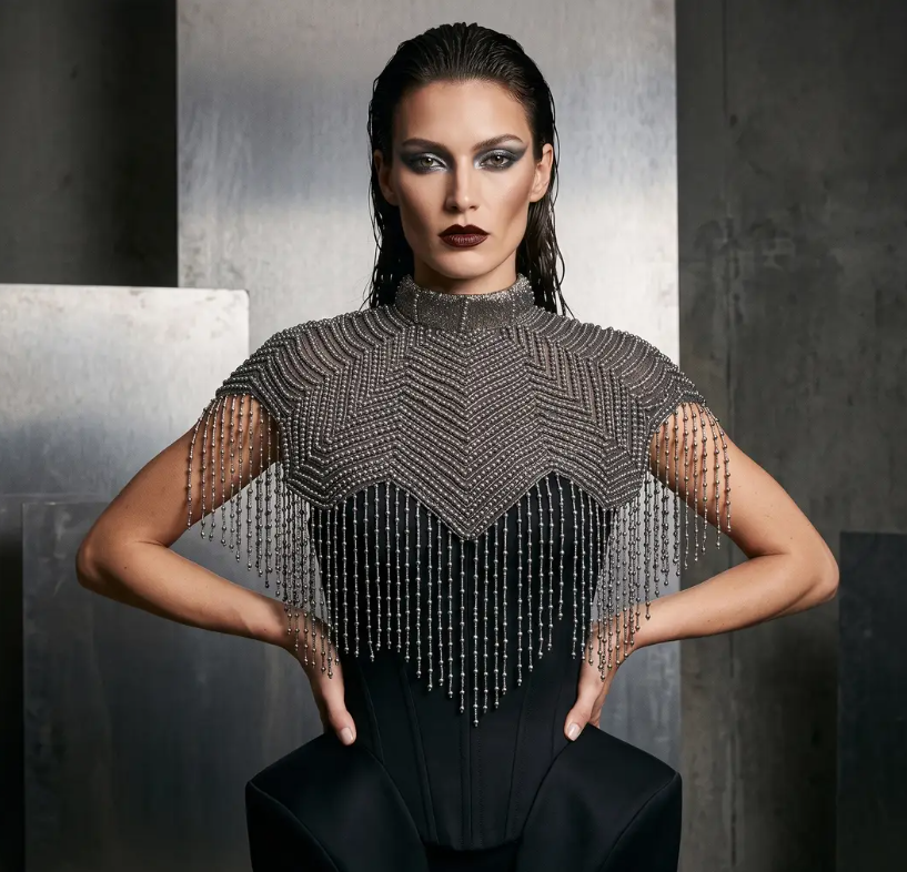 The Selene | Mercury Beaded Fringe Capelet