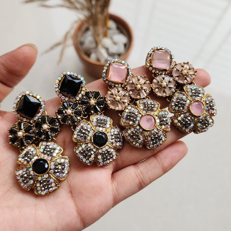 Turkish Flower Rhinestone Earring