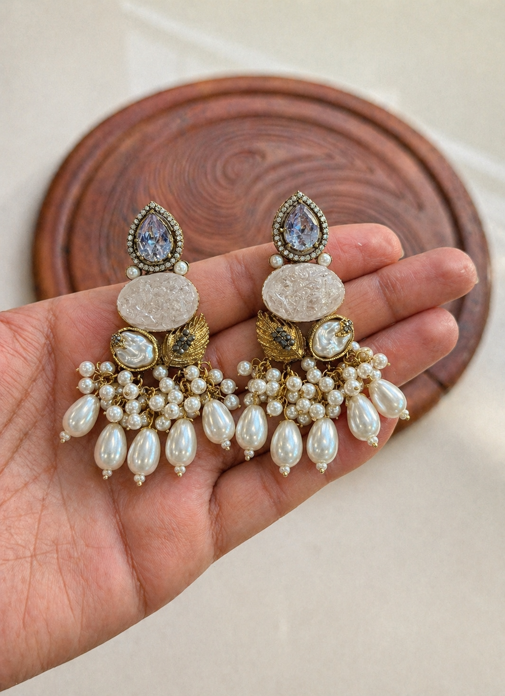 Turkish Pearl Chandelier Earrings