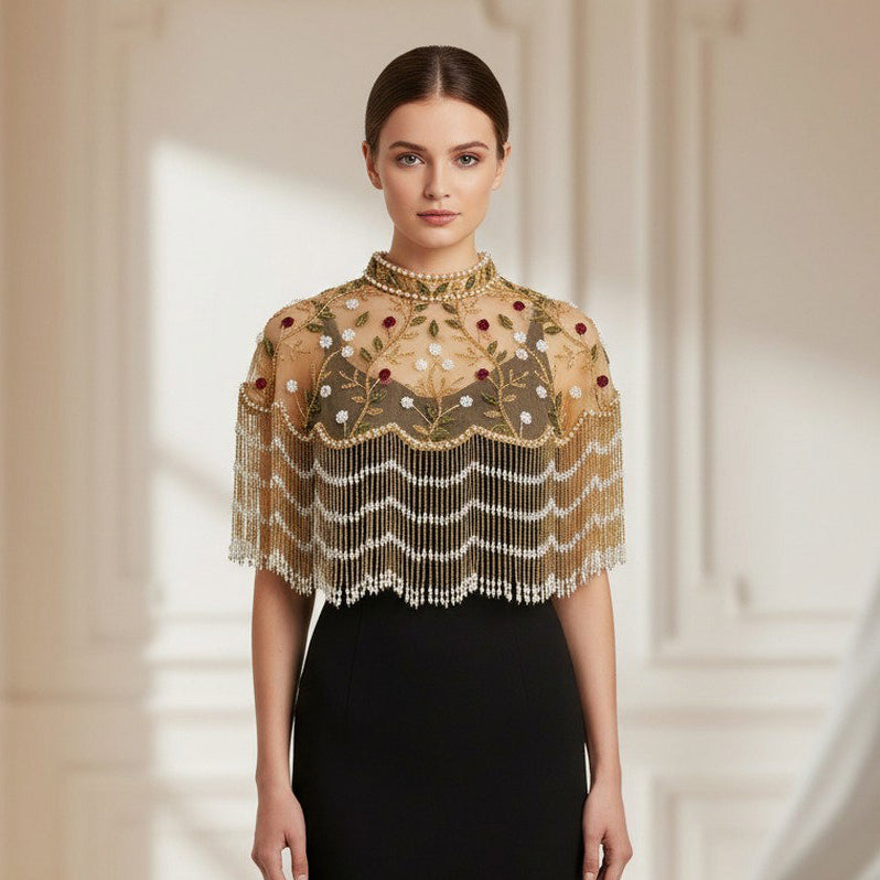 Floral Beaded Cape