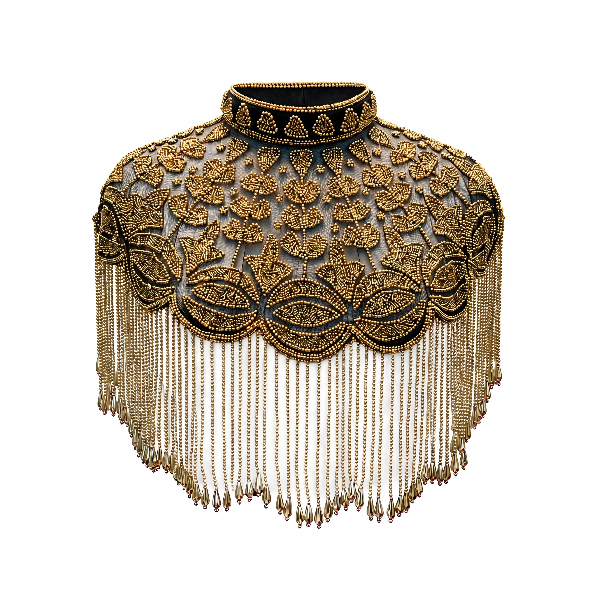 The "Gilded Sultana" Beaded Fringe Cape
