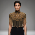 The "Gilded Sultana" Beaded Fringe Cape
