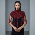 The Red Mahogany Empress Tassel Capelet