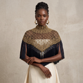 Maharani Noir Beaded Fringe Cape