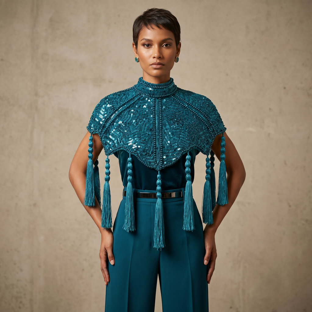 The Alexandrite Empress Tassel Capelet