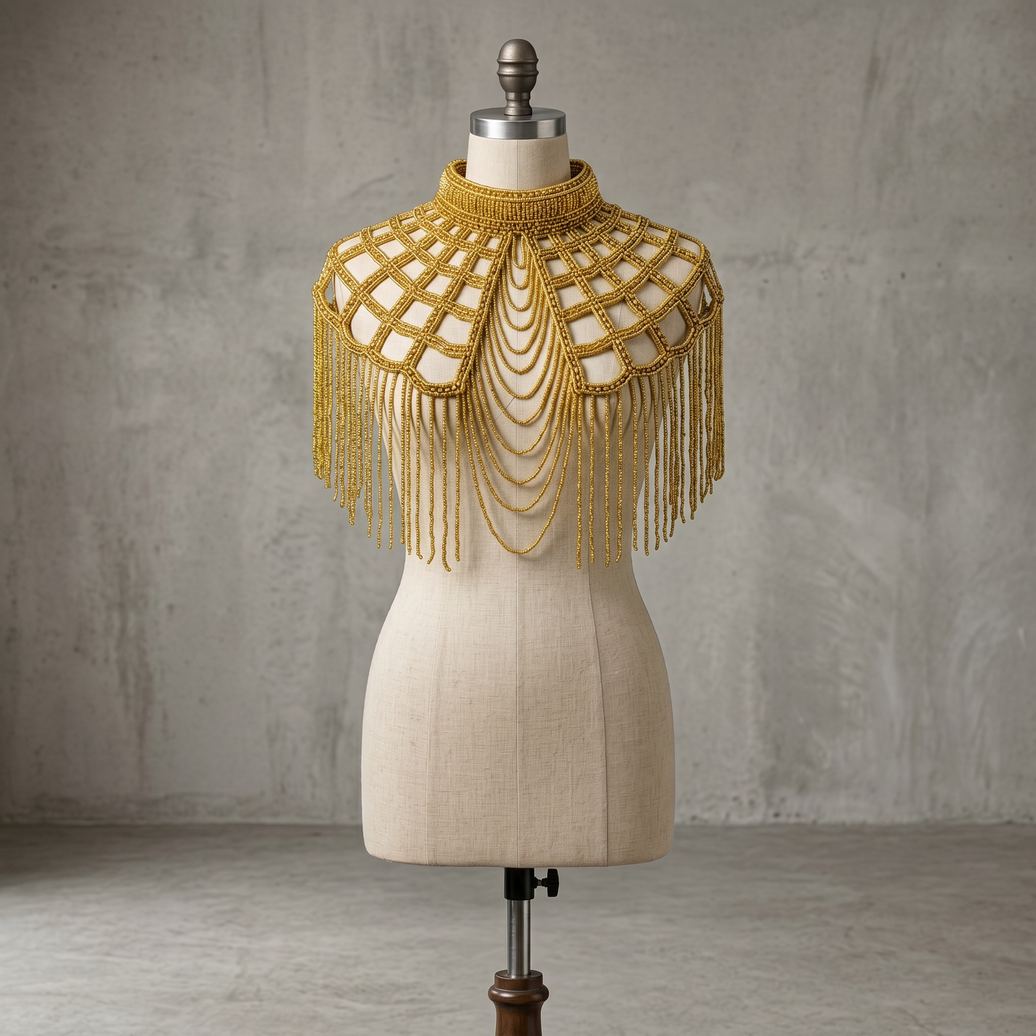 Golden Lattice Beaded Capelet
