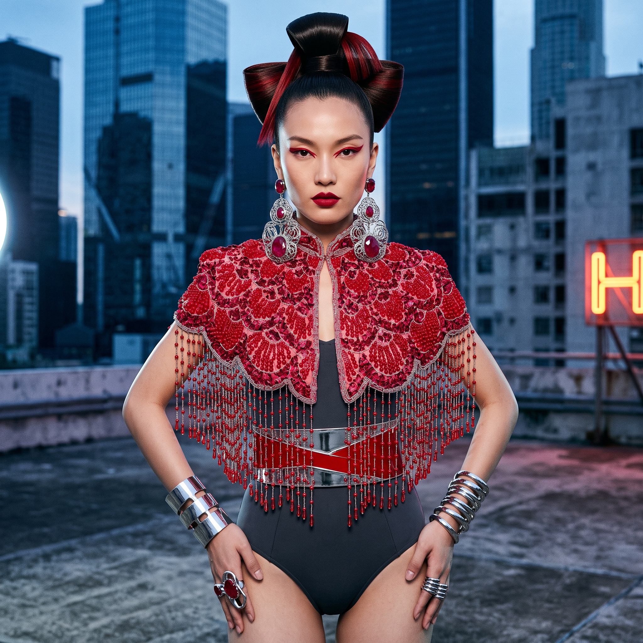 Rouge Royale Hand-Beaded Capelet