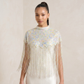 The "Ivory Glam" Sequin Beaded Cape