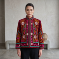 Ruby Garden Embroidered Cotton Velvet Jacket