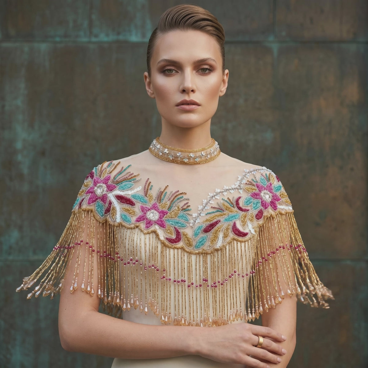 Marrakech Bloom Beaded Capelet