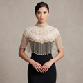 The Margaux | Pearl & Gold Beaded Fringe Capelet