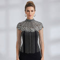 The "Sterling Vine" Beaded Fringe Cape